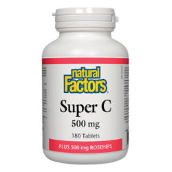 Natural Factors C 500 mg plus Rose Hips - 180 Tablets