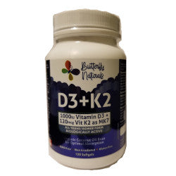 Buy Butterfly Naturals Vitamin D3 & K2 Online in Canada at Erbamin.