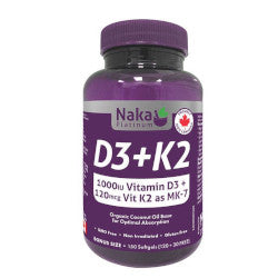 Buy Naka Platinum Vitamin D3+K2 Online in Canada at Erbamin