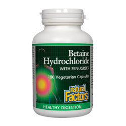 Natural Factors Betaine HCL with Fenugreek - 180 Capsules