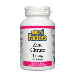 Natural Factors Zinc Citrate 15 mg - 90 Tablets