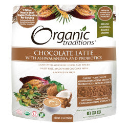 Buy Organic Traditions Chocolate Latte with Ashwagandha Online in Canada at Erbamin